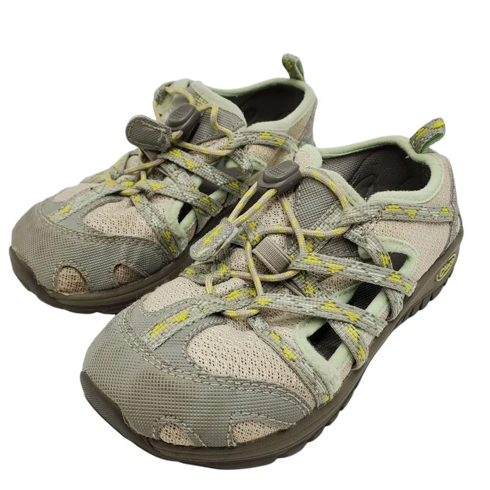 Chaco Shoes Outcross Kids Youth Size 11 J180236 Water Outdoor Taupe Green